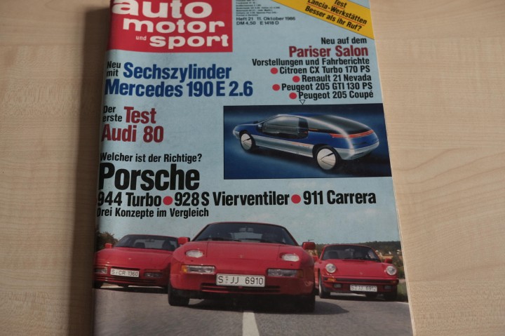 Deckblatt Auto Motor und Sport (21/1986)